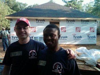 MFUMC Habitat Chair, Ben Persons, and home owner John Buabeng